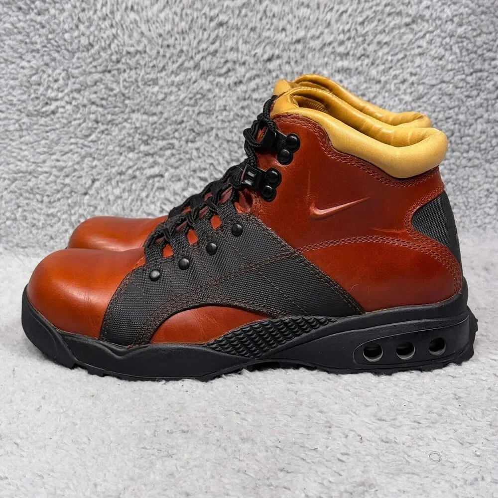 Nike ACG Air Adventurist Mens Size 6.5‎ Hiking Boots Black Brown Leather Vintage